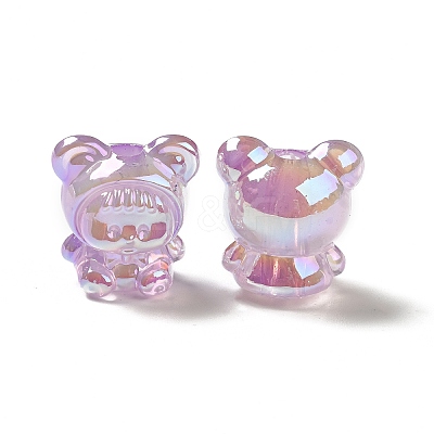 UV Plating Rainbow Iridescent Acrylic Beads LS-PACR-M002-01D-1