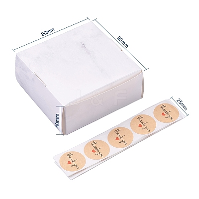 Marble Pattern Foldable Creative Kraft Paper Box CON-CJ0001-05-1