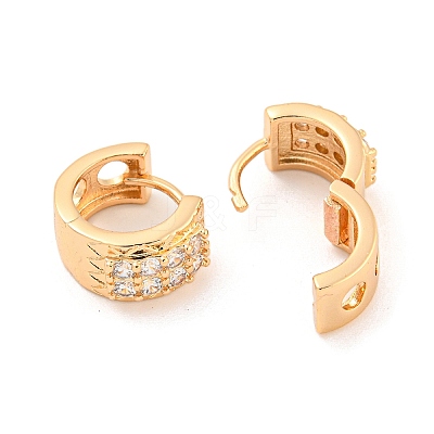 Brass Micro Pave Cubic Zirconia Hoop Earrings EJEW-A107-04A-KCG-1