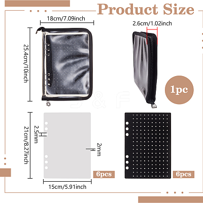 6-Sheet Non-woven Fabrics & Felt Brooch Storage Loose-leaf Binder Notebook Albums AJEW-WH0248-930B-1