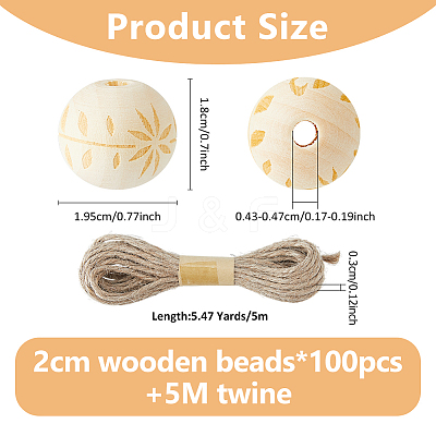 Wood Beads WOOD-FH0002-29A-1
