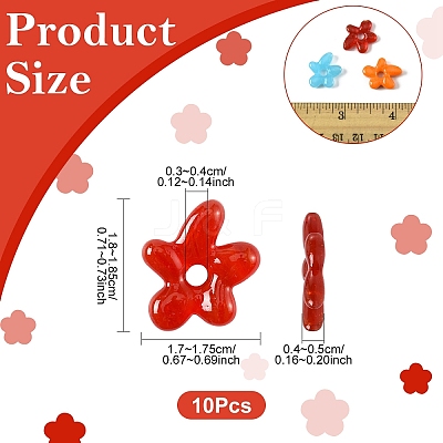 10Pcs Handmade Lampwork Beads LAMP-YW0001-76-1