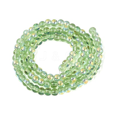 Electroplate Transparent Glass Beads Strands EGLA-Q132-4MM-A05-1