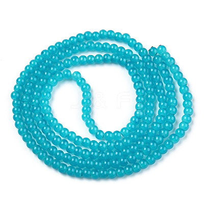 Baking Paint Imitation Jade Glass Round Bead Strands DGLA-Q021-4mm-07-1