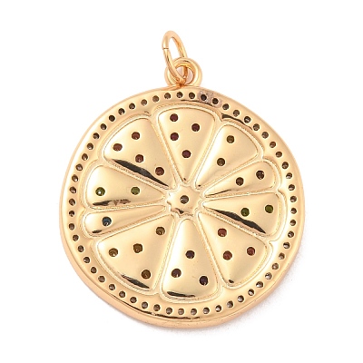 Eco-Friendly Brass Micro Pave Cubic Zirconia with Enamel Pendants X-KK-K268-33G-1