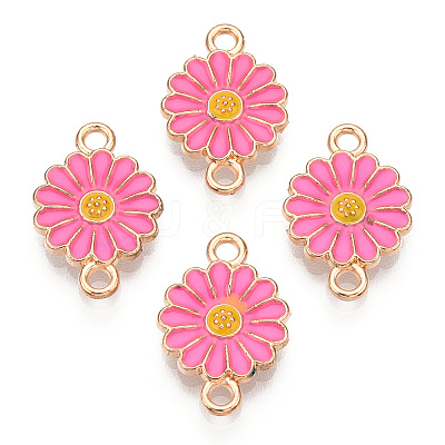 Zinc Alloy Enamel Sunflower Connector Charms ENAM-E011-01KCG-06-1