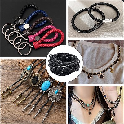 5M Braided Round PU Leather Jewelry Cord OCOR-GF0004-96A-01-1