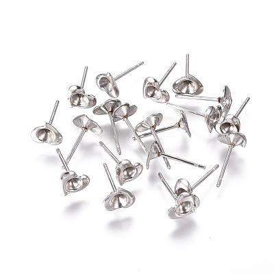 Non-Tarnish 304 Stainless Steel Ear Stud Components STAS-F222-043-1