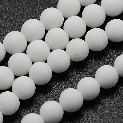 Natural White Jade Beads Strands G-D695-6mm-1