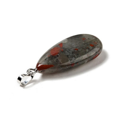 Natural Bloodstone Pendants G-P474-01P-09-1