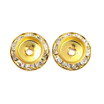 Brass Crystal Rhinestone Beads RB-F035-06C-G-1