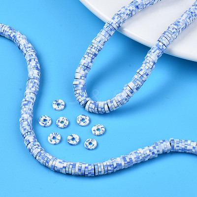 Handmade Polymer Clay Beads Strands CLAY-R089-6mm-168-1