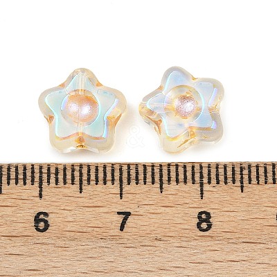 Electroplate and Golden Metal Enlaced Glass Beads EGLA-T029-02M-1