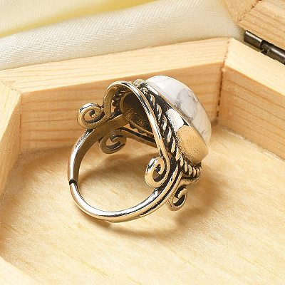 Natural & Synthetic Gemstone Adjustable Rings RJEW-I108-01AS-1