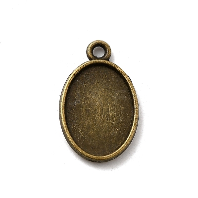 Oval Two-Sided Alloy Pendant Cabochon Settings X-PALLOY-N0088-15AB-NF-1