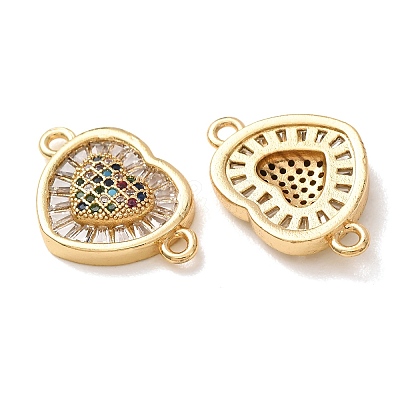 Brass Pave Colorful Cubic Zirconia Connector Charms CU-CBA4579-02G-E-1