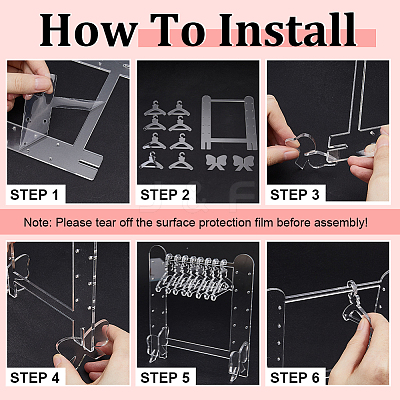 1 Set Acrylic Earring Display Stands EDIS-CP0001-13-1