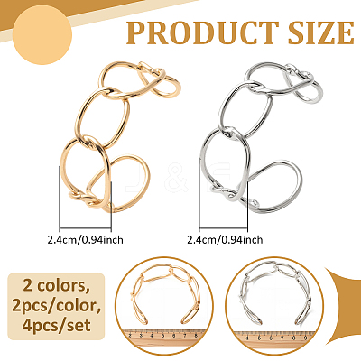4Pcs 2 Colors ElectrophoresisIron Cuff Bangles for Women BJEW-GO0001-17-1
