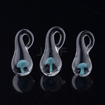 Handmade Lampwork Glass Pendants X-LAMP-Q028-12B-1