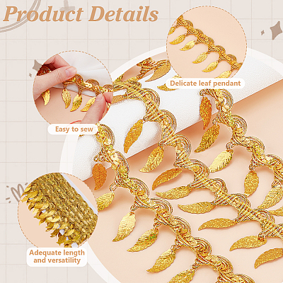 Polyester Fringe Lace Trim Ribbon OCOR-WH0100-61B-1