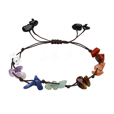 1Pc Natural & Synthetic Mixed Gemstone Braided Bead Bracelets BJEW-LP0002-30-1