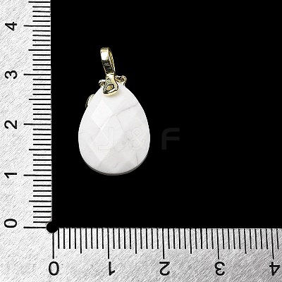 Natural Howlite Faceted Teardrop Pendants KK-D021-03A-G-1