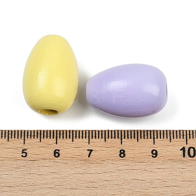 Spray Painted Wood European Beads WOOD-F017-10-1