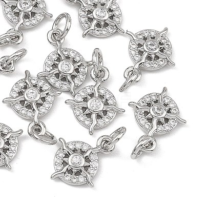 SHEGRACE Brass Micro Pave Cubic Zirconia Charms XGRQ3P012-596P-1