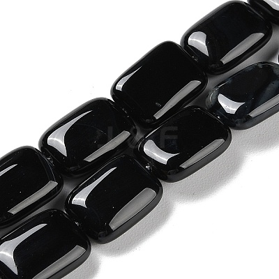 Natural Black Onyx Beads Strands G-K357-D03-01-1