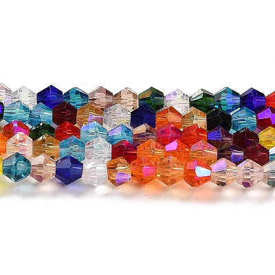 Transparent Electroplate Glass Beads Strands GLAA-F029-3mm-D29-1