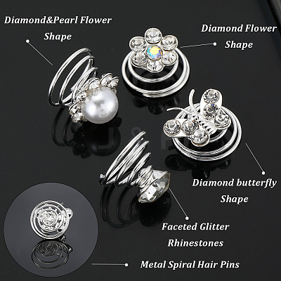Spiral Hair Pin Coil Iron Hair Accessories OHAR-SP0001-12B-1