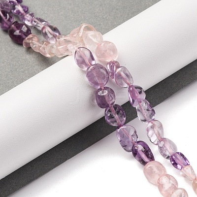 Natural Rose Quartz & Amethyst Beads Strands G-L610-B13-01-1