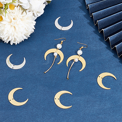 20Pcs 2 Colors 201 Stainless Steel 2-Loop Connector Charms STAS-UN0055-20-1
