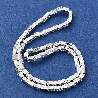 Electroplated Natural Lava Rock Beads Strands G-I360-K02-04-1