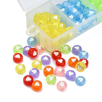 245~266Pcs 7 Colors Transparent Acrylic Beads TACR-YW0001-57-1