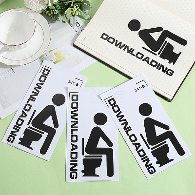 Toilet Wall Plastic Stickers AJEW-WH20023-04-1