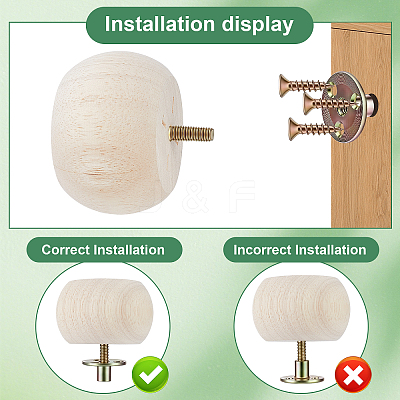 Wood Furniture Legs LS-FIND-WH0139-966B-1