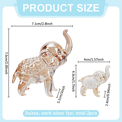 2Pcs 2 Styles Natural Quartz Crystal Elephant Ornaments DJEW-ME0001-06-1