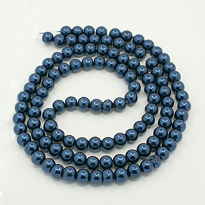 Glass Pearl Beads Strands X-HY-3D-B72-1