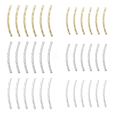 90Pcs 3 Colors Brass Tube Beads KK-YW0002-08A-1