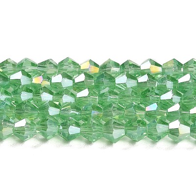Transparent Electroplate Glass Beads Strands EGLA-A039-T6mm-B24-1