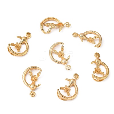 Brass Screw Eye Peg Bails Pendants KK-T062-105G-NF-1