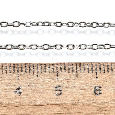 Non-Tarnish 304 Stainless Steel Cable Chain Necklace X-STAS-T040-PJ204-80-1