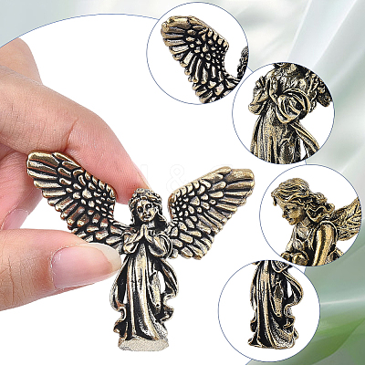 3Pcs 3 Styles Brass Angel Display Decorations DJEW-SP0001-48-1