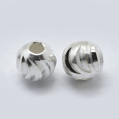 925 Sterling Silver Corrugated Spacer Beads STER-K171-42S-01-1