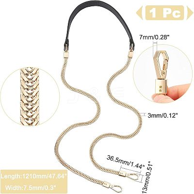 Iron Flat Snake Chain Bag Handles FIND-WH0111-109-1
