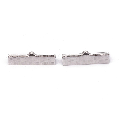 Tarnish Resistant 304 Stainless Steel Ribbon Crimp Ends STAS-P249-29A-P-1