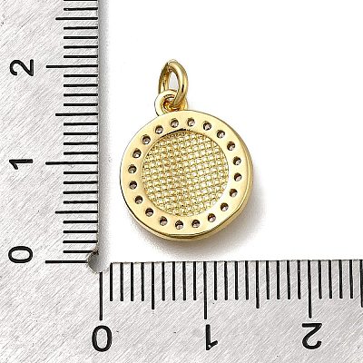 Brass Micro Pave Clear Cubic Zirconia Pendants ZIRC-I070-073G-1