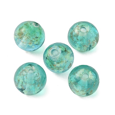 Handmade Gold Sand Lampwork Beads LS-LAMP-WH0001-10H-1