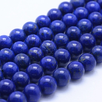 Natural Lapis Lazuli Beads Strands G-P342-01-8mm-A-1